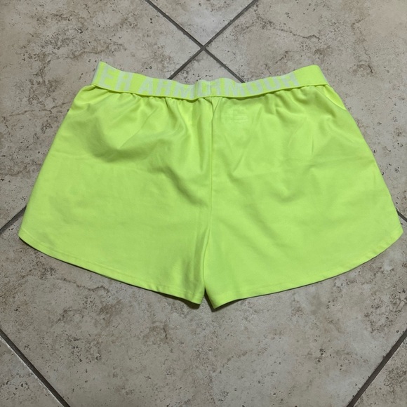 Under Armour Women's Neon Yellow Athletic Shorts - Picture 4 of 4